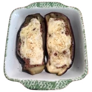 Beringela recheada no forno